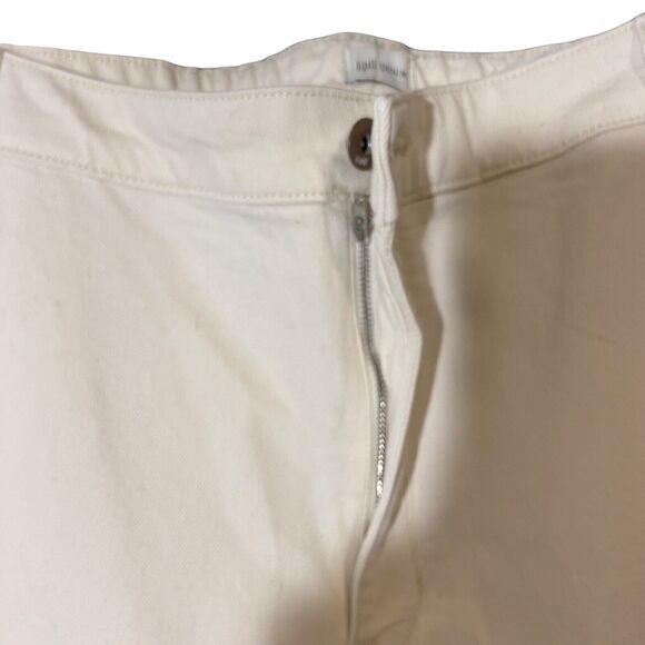 J. Jill Denim High-Rise Full‎ Leg Denim Crops White Jeans Size 26 Wide Leg - Picture 6 of 10